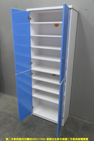 二手鞋櫃 藍白色 塑鋼 65公分 鞋櫥 玄關櫃 置物櫃 收納櫃 櫥櫃 儲物櫃 邊櫃 4