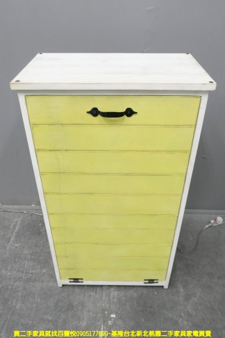二手置物櫃 鄉村風 黃色 50公分 垃圾桶 收納櫃 邊櫃 收納櫃 櫥櫃 儲物櫃 1