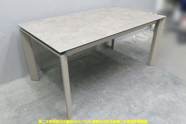 二手餐桌 精品 灰色 160公分 吃飯桌 會客桌 邊桌 接待桌 等候桌 2