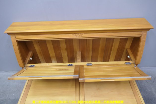 二手 床架 柚木色 半實木 5尺 標準雙人 床組 床台 5*6床架 雙人床架 雙人床組 4