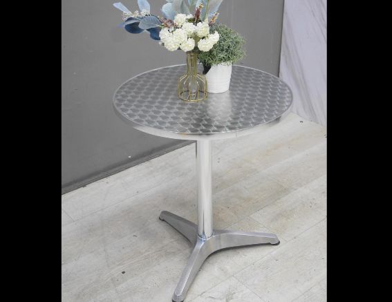 二手 圓桌 銀色 2尺 戶外桌 邊桌 咖啡桌 餐桌 