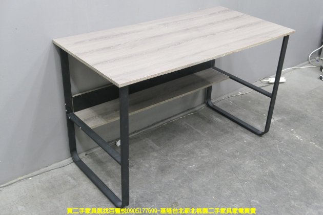 二手書桌 灰橡色 4尺 辦公桌 工作桌 電腦桌 寫字桌 房間桌 邊桌 3
