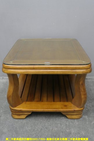 二手茶几 柚木色 68公分 方形 邊几 矮桌 邊桌 置物桌 客廳桌 沙發桌 1