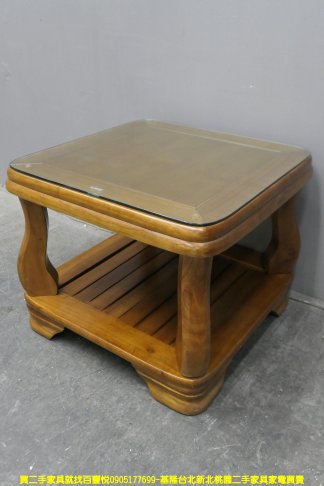 二手茶几 柚木色 68公分 方形 邊几 矮桌 邊桌 置物桌 客廳桌 沙發桌 2