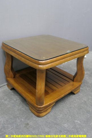 二手茶几 柚木色 68公分 方形 邊几 矮桌 邊桌 置物桌 客廳桌 沙發桌 3