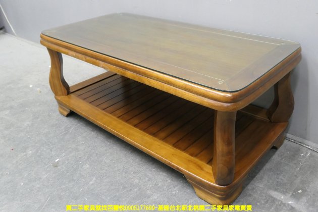 二手茶几 柚木色 132公分 實木桌 客廳桌 沙發桌 矮桌 邊桌 泡茶桌 2