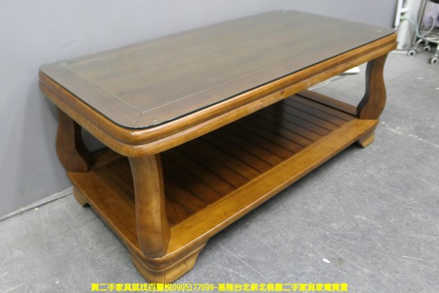 二手茶几 柚木色 132公分 實木桌 客廳桌 沙發桌 矮桌 邊桌 泡茶桌 3