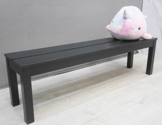 二手 長椅 黑色 158公分 餐椅 等候椅 長凳 矮凳