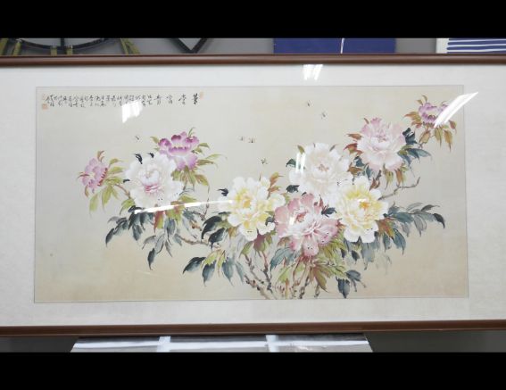 二手 花開富貴 掛畫 風水擺件 擺飾畫 藝品
