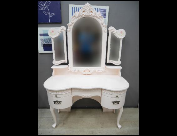 二手 公主風 粉色 化妝台 鏡台 梳妝台 化妝桌