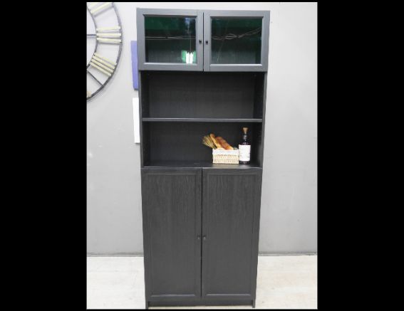 二手 櫥櫃 黑色 80公分 書櫃 置物櫃 儲物櫃 邊櫃