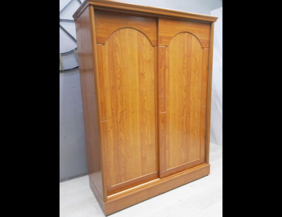 二手 衣櫃 柚木色 5尺 推門衣櫥 房間櫃 收納櫃