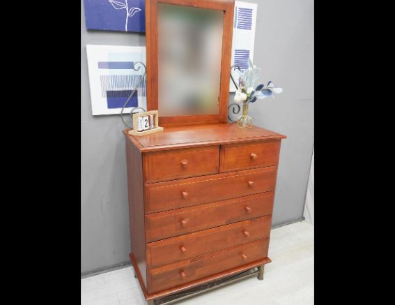 二手 鏡櫃 柚木色 3尺 抽屜櫃 櫥櫃 鏡台 收納櫃 