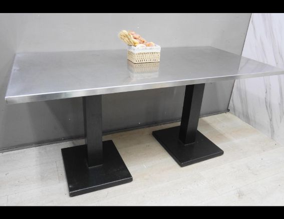 二手 餐桌 白鐵 160公分 吃飯桌 營業用 小吃桌