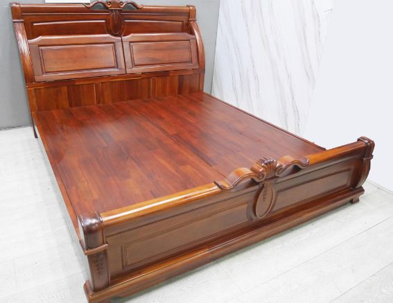 二手 床架 桃花心木 6尺 雙人加大 實木床架 床組