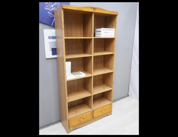 二手 柚木色 90公分 開放式書櫃 書櫥 櫥櫃 置物櫃