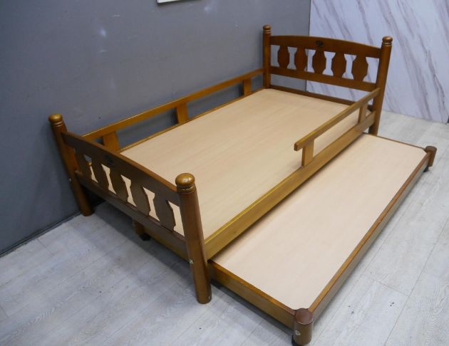 二手 子母床 柚木色3.5尺 單人床架 單人床組 雙層床