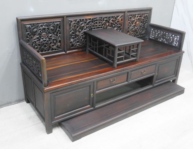 二手 雞翅木實木 羅漢床 鴉片床 古董床 仿古家具