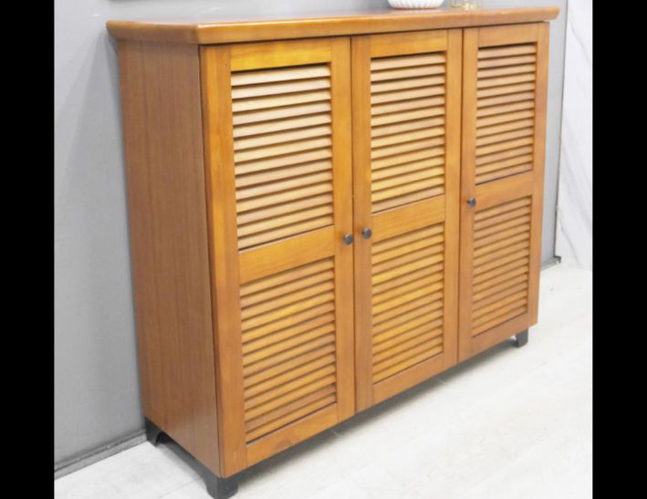 二手 鞋櫥 柚木色 4尺 百葉鞋櫃 玄關櫃 置物櫃 櫥櫃