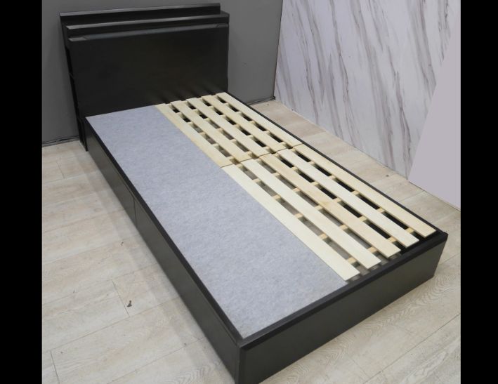 二手 床組 黑色 單人加大3.5尺 床架 床台 床底 