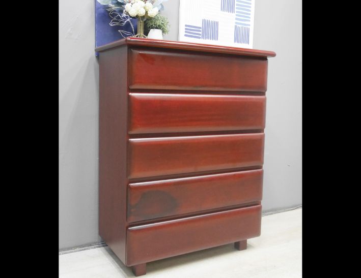 二手 抽屜櫃 紅木色 半實木 五斗櫃 收納櫃 置物櫃