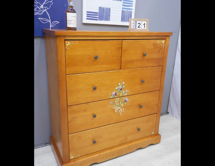 二手 抽屜櫃 鄉村風實木 五斗櫃 儲物櫃 收納櫃 置物櫃