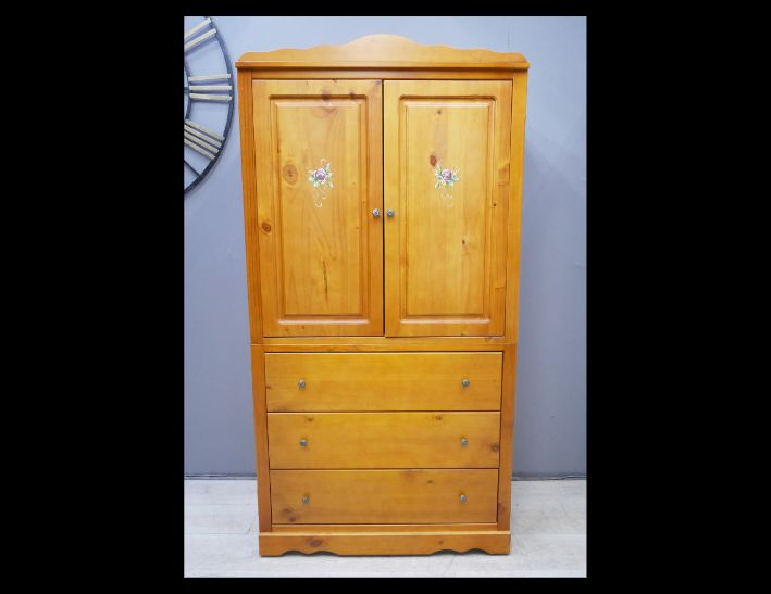 二手 衣櫥 鄉村風 108公分 實木衣櫃 收納櫃 櫥櫃 