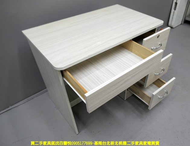 二手書桌 雪松色 88公分 學生桌 寫字桌 電腦桌 辦公桌 房間桌 收納桌 抽屜桌 4
