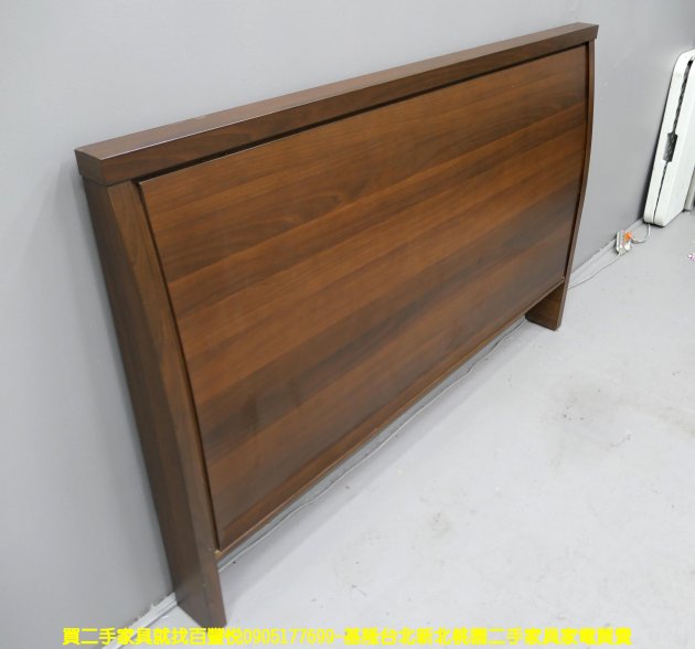 二手床頭片 胡桃色 5尺 155公分 標準雙人 床頭板 床頭片 床板 床頭櫃 3