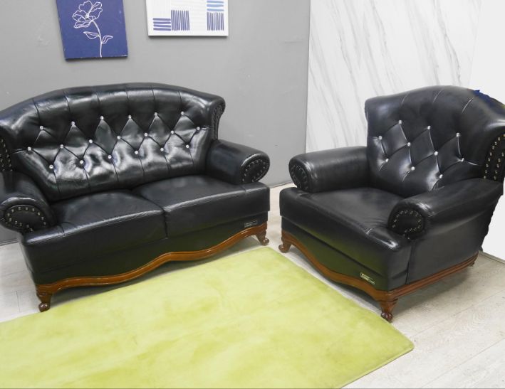 二手 美式牛皮沙發 1+2 客廳沙發 會客沙發 休閒沙發