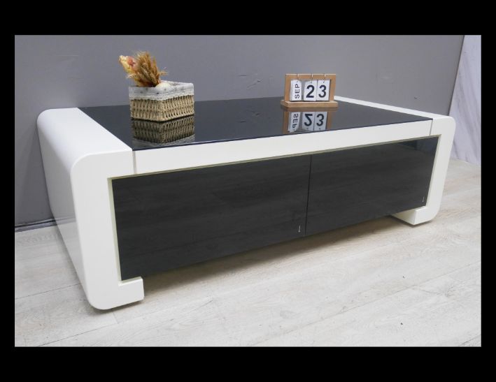 二手 茶几 黑白色 131公分 客廳桌 沙發桌 置物桌