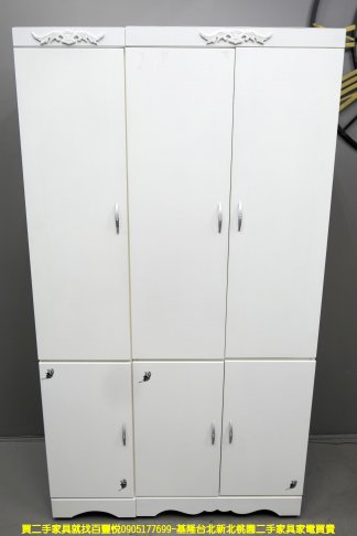 二手 白色 113公分 衣櫃 衣櫥 櫥櫃 房間櫃 置物櫃 收納櫃 1