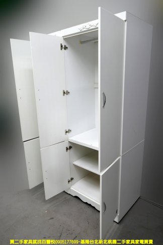 二手 白色 113公分 衣櫃 衣櫥 櫥櫃 房間櫃 置物櫃 收納櫃 4