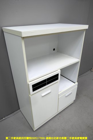 二手電器櫃 白色 80公分 廚房櫃 櫥櫃 收納櫃 邊櫃 餐櫃 矮櫃 2