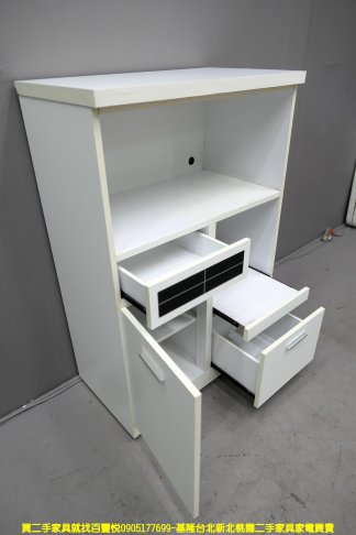 二手電器櫃 白色 80公分 廚房櫃 櫥櫃 收納櫃 邊櫃 餐櫃 矮櫃 5
