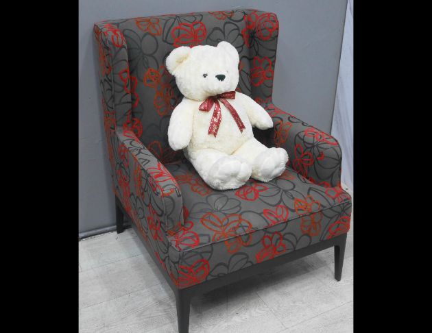 二手 沙發 灰紅色 緹花 單人沙發 主人椅 休閒椅