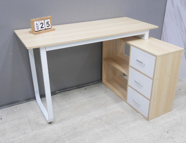 二手 書桌 原木色 121公分 L型 辦公桌 電腦桌