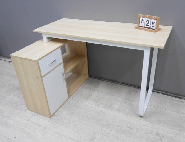 二手 書桌 原木色 121公分 L型 辦公桌 電腦桌