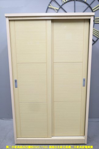 二手衣櫃 白橡色 4尺 推門衣櫃 衣櫥 房間櫃 收納櫃 邊櫃 置物櫃 儲物櫃 1