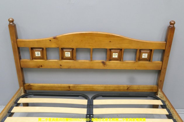 二手床架 鄉村風 5尺 標準雙人 床組 床台 排骨架 雙人床架 4