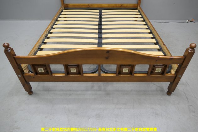 二手床架 鄉村風 5尺 標準雙人 床組 床台 排骨架 雙人床架 5