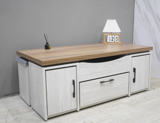 二手 茶几 白梧桐 4尺 升降茶几 多功能桌 沙發桌