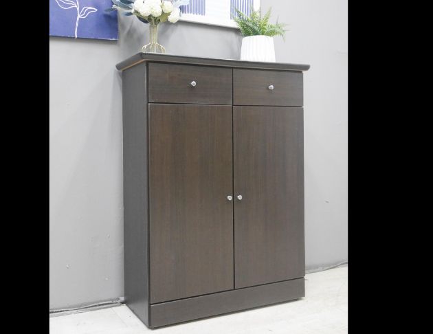 二手 鞋櫃 胡桃色 79公分 二抽 玄關櫃 鞋櫥 櫥櫃