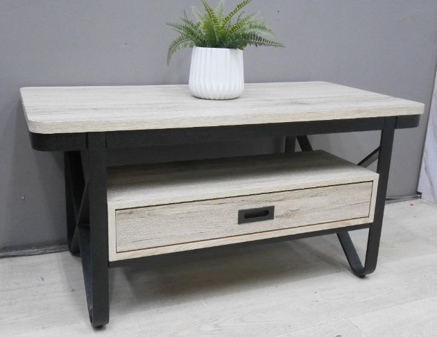 二手 茶几 工業風 110公分 單抽 客廳桌 置物桌