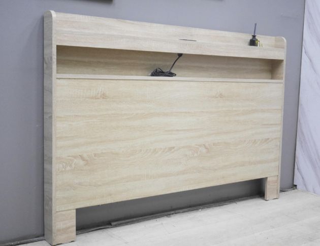 二手 床頭片 梧桐色 5尺 雙人床頭櫃 床頭板 邊櫃