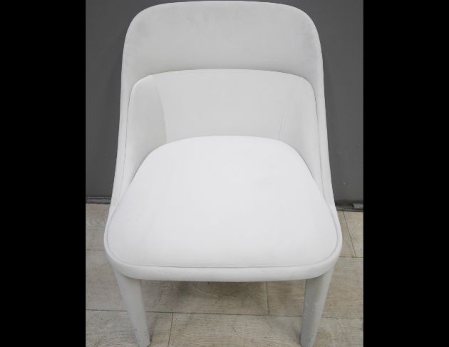 二手 白色 單人椅 休閒椅 會客椅 等候椅 布沙發