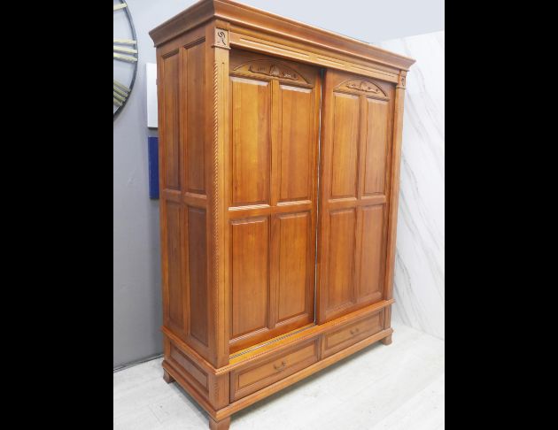 二手 樟木全實木 162公分 推門衣櫃 衣櫥 櫥櫃