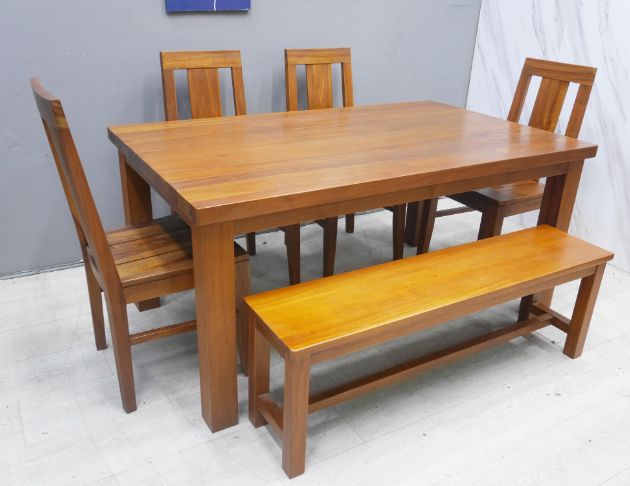 二手 新麗屋柚木 實木餐桌椅 咖啡桌椅 會客桌椅 休閒桌椅