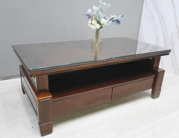 二手 樟木色 135公分 實木茶几 沙發桌 客廳桌 