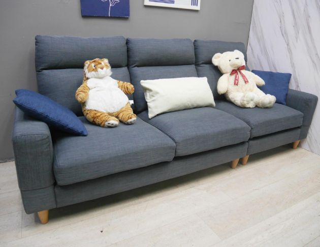 二手 布沙發 藍色 243公分 四人沙發 客廳沙發